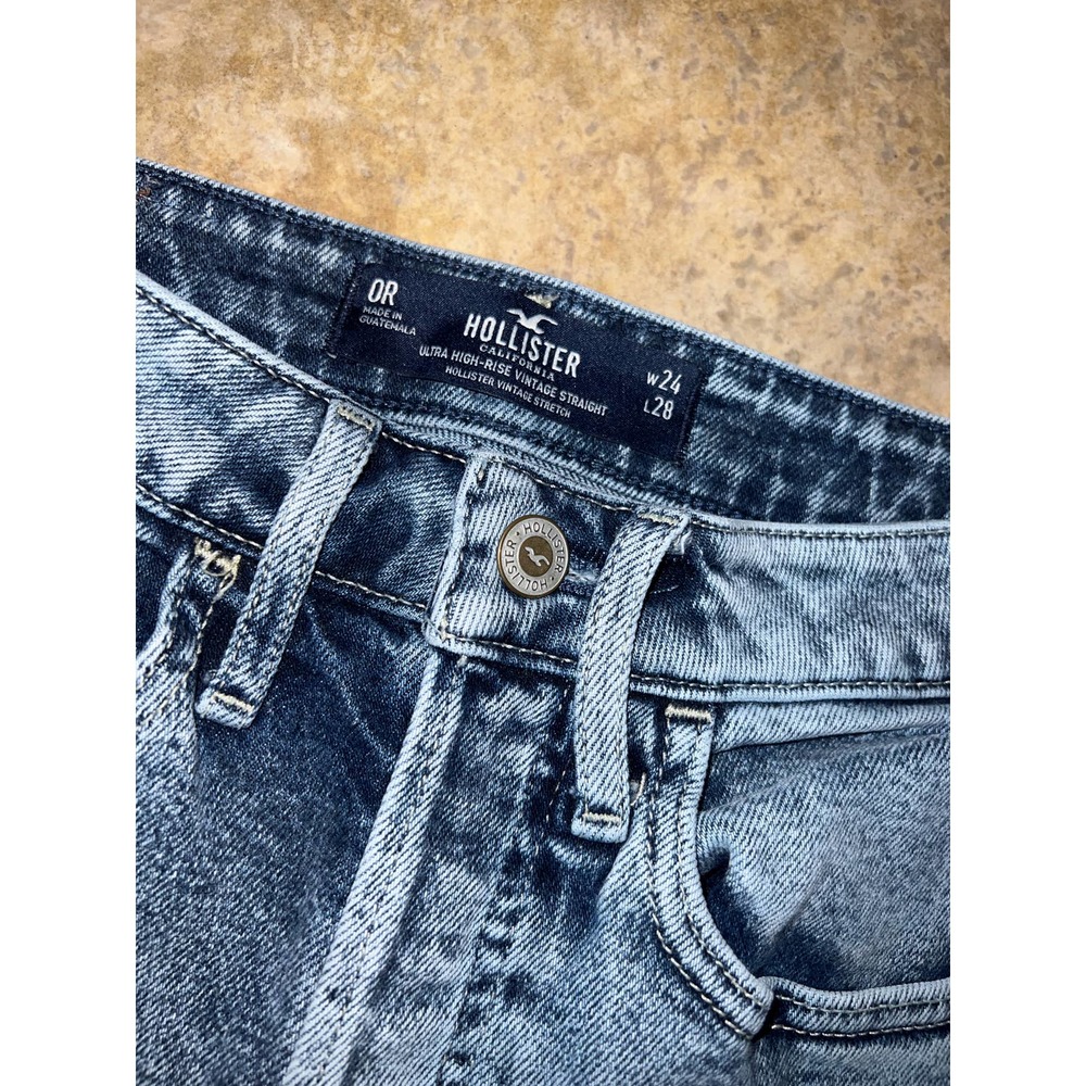 Hollister Ultra High Rise Vintage Straight Jeans Size 24 - Picture 2 of 3